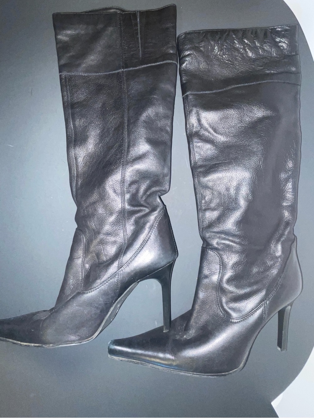 High Black Leather Boots